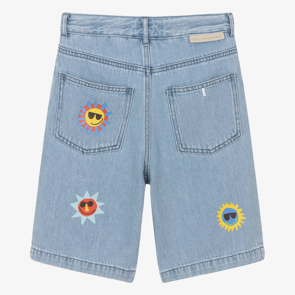 ショーツ STELLA MCCARTNEY DENIM SHORTS Stella McCartney Kids - Teen Girls Blue Star Print Denim