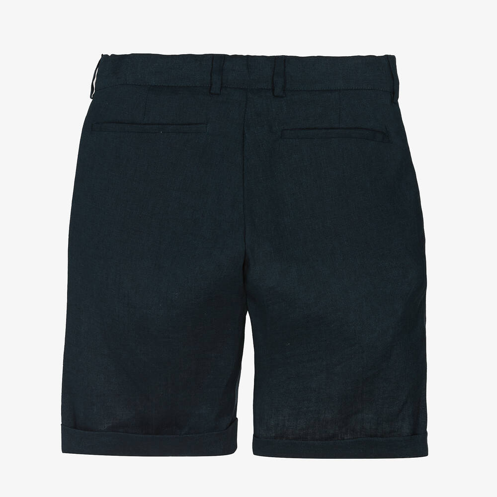 Boys navy linen shorts cheap