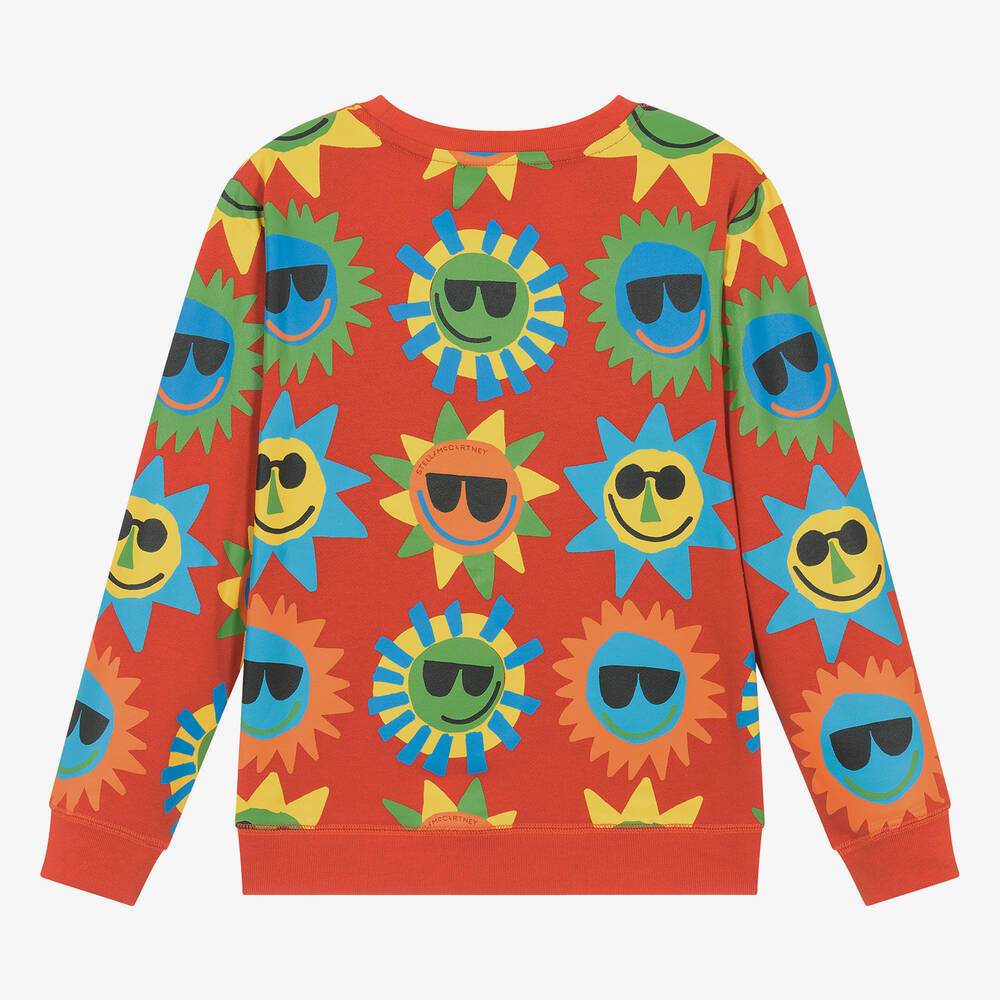 Stella McCartney Kids-Teen Boys Red Cotton Sun Sweatshirt | Childrensalon Outlet