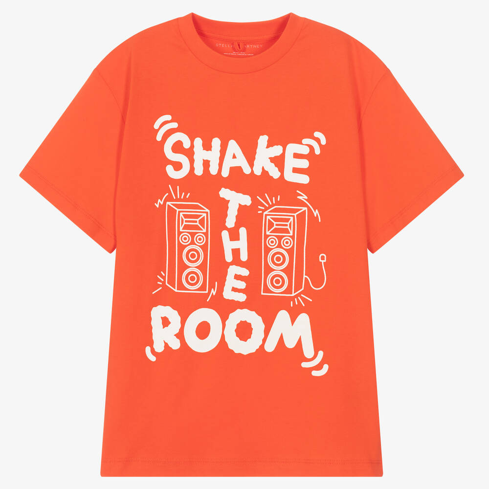 Stella McCartney Kids - Teen Boys Red Organic Cotton Graphic T-Shirt | Childrensalon