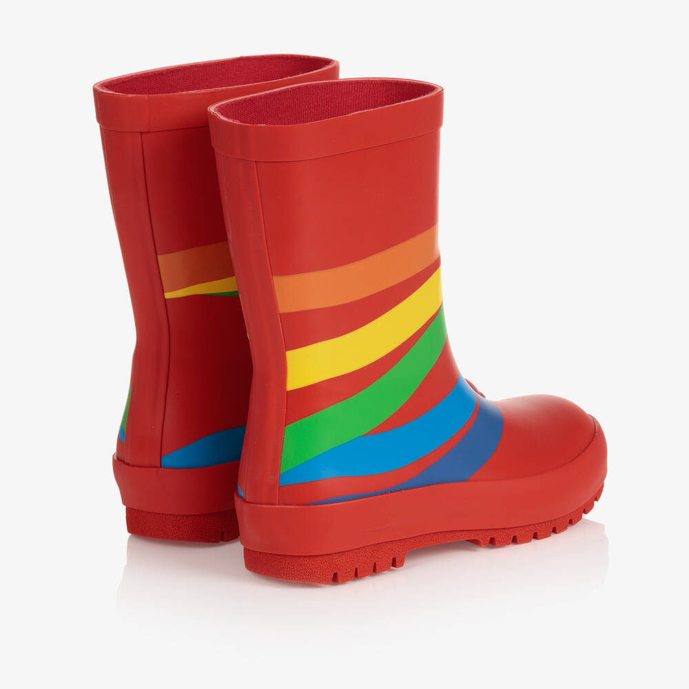 Stella McCartney Kids Teen Boys Red Rainbow Rain Boots