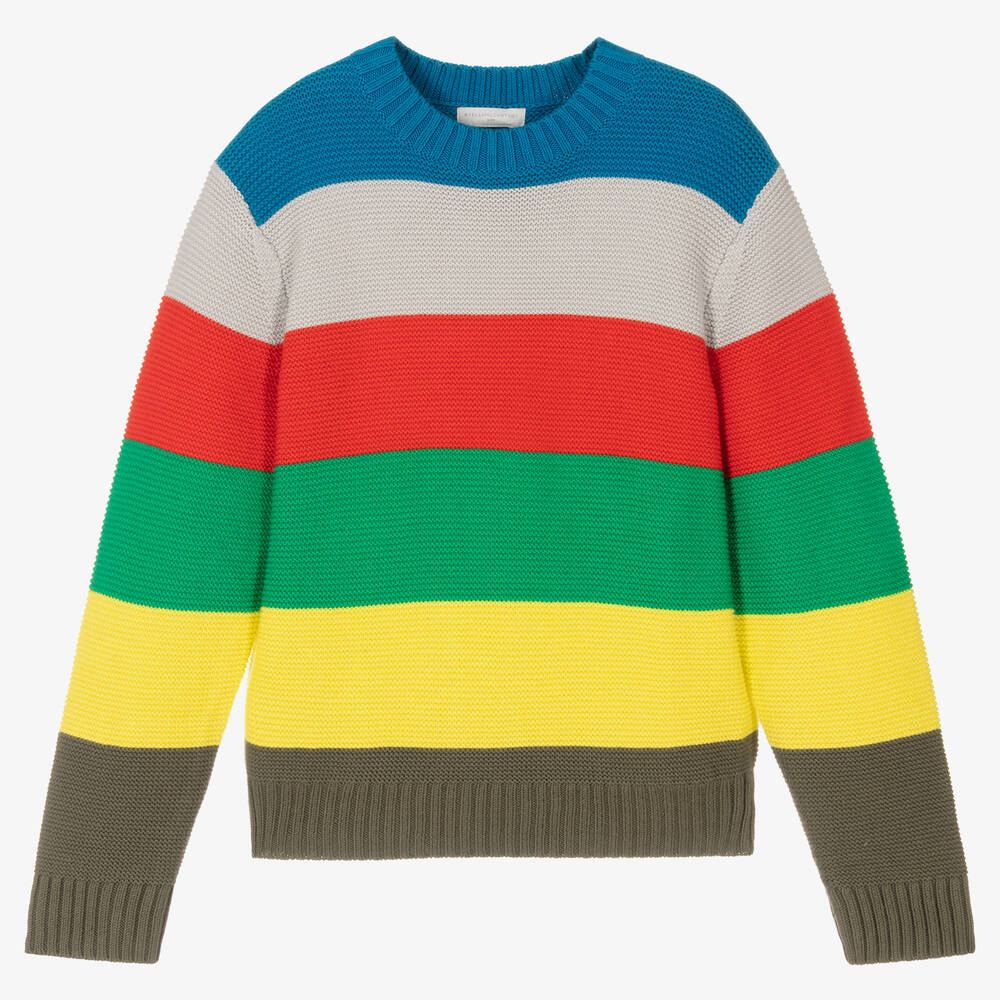 Stella McCartney Kids - Вязаный свитер в полоску для мальчиков-подростков | Childrensalon