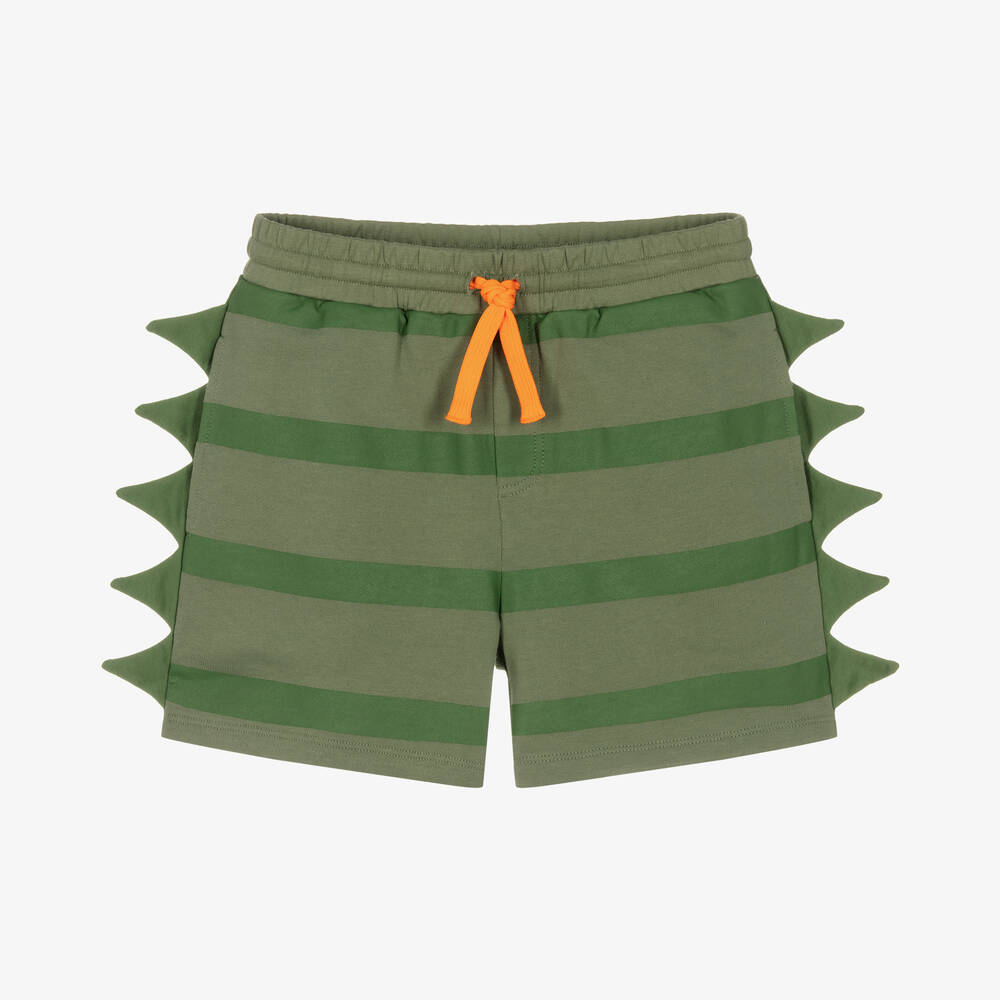 Stella McCartney Kids - Grün gestreifte Teen Baumwollshorts | Childrensalon