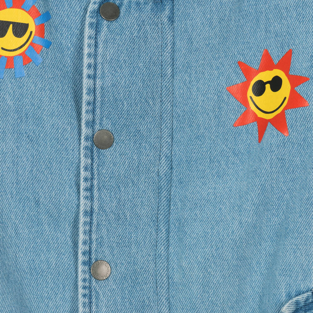 Stella McCartney Kids-Teen Boys Sun Print Denim Bomber Jacket | Childrensalon Outlet