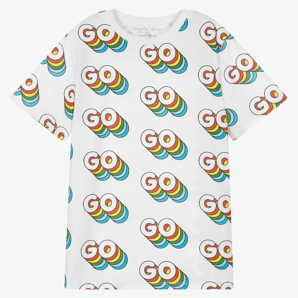 Stella McCartney Kids - Weißes Teen T-Shirt mit Print (J) | Childrensalon
