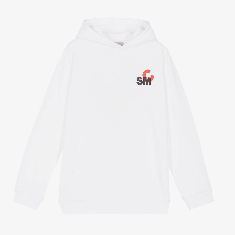 Stella McCartney Kids-Teen Boys White Cotton Hoodie | Childrensalon Outlet