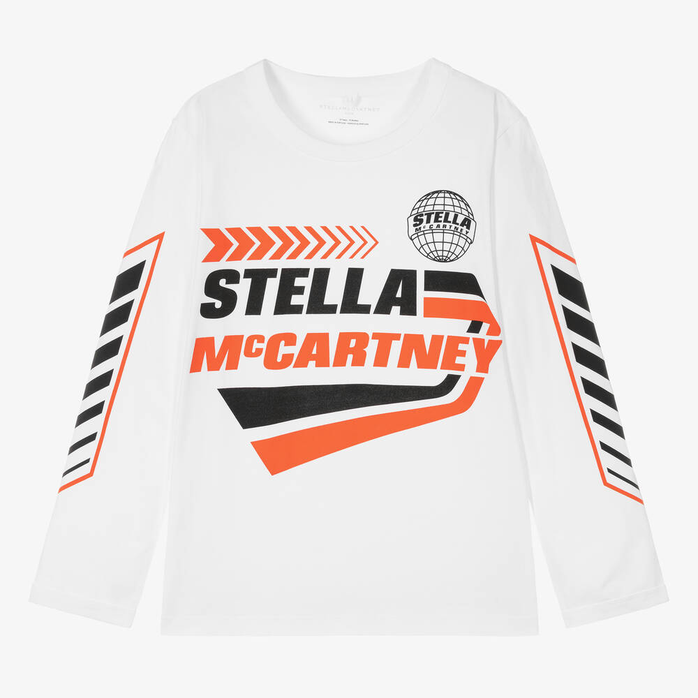 Stella McCartney Kids - Белый топ с графическим принтом для мальчиков-подростков | Childrensalon