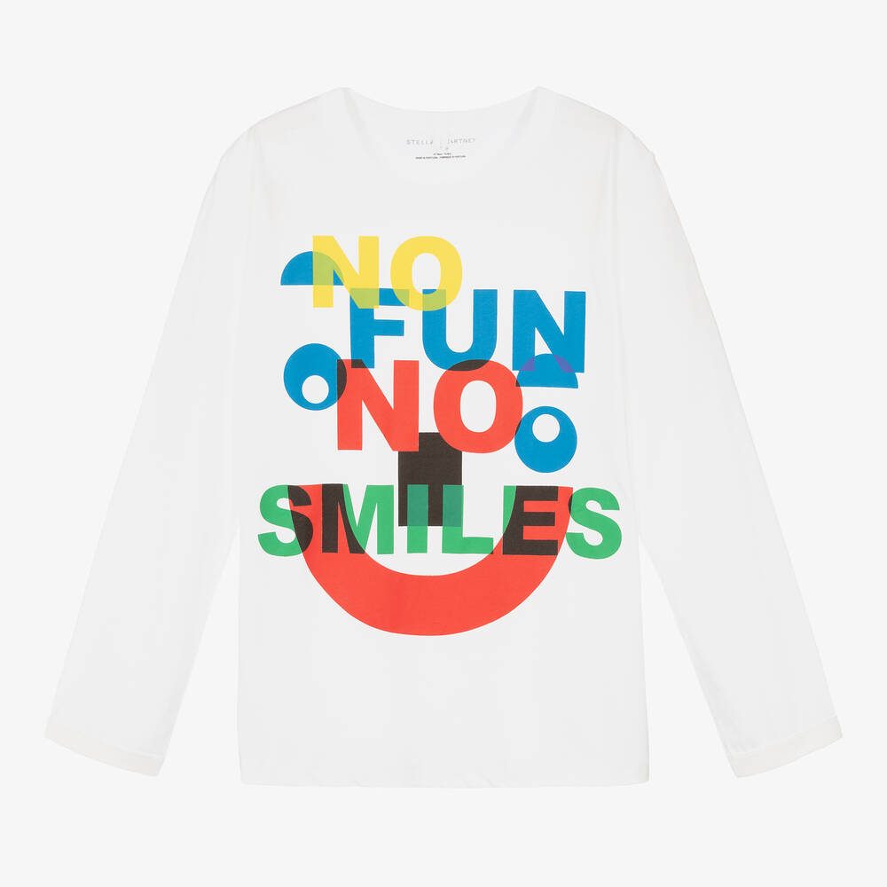 Stella McCartney Kids - Белый топ с рисунком для мальчиков-подростков | Childrensalon