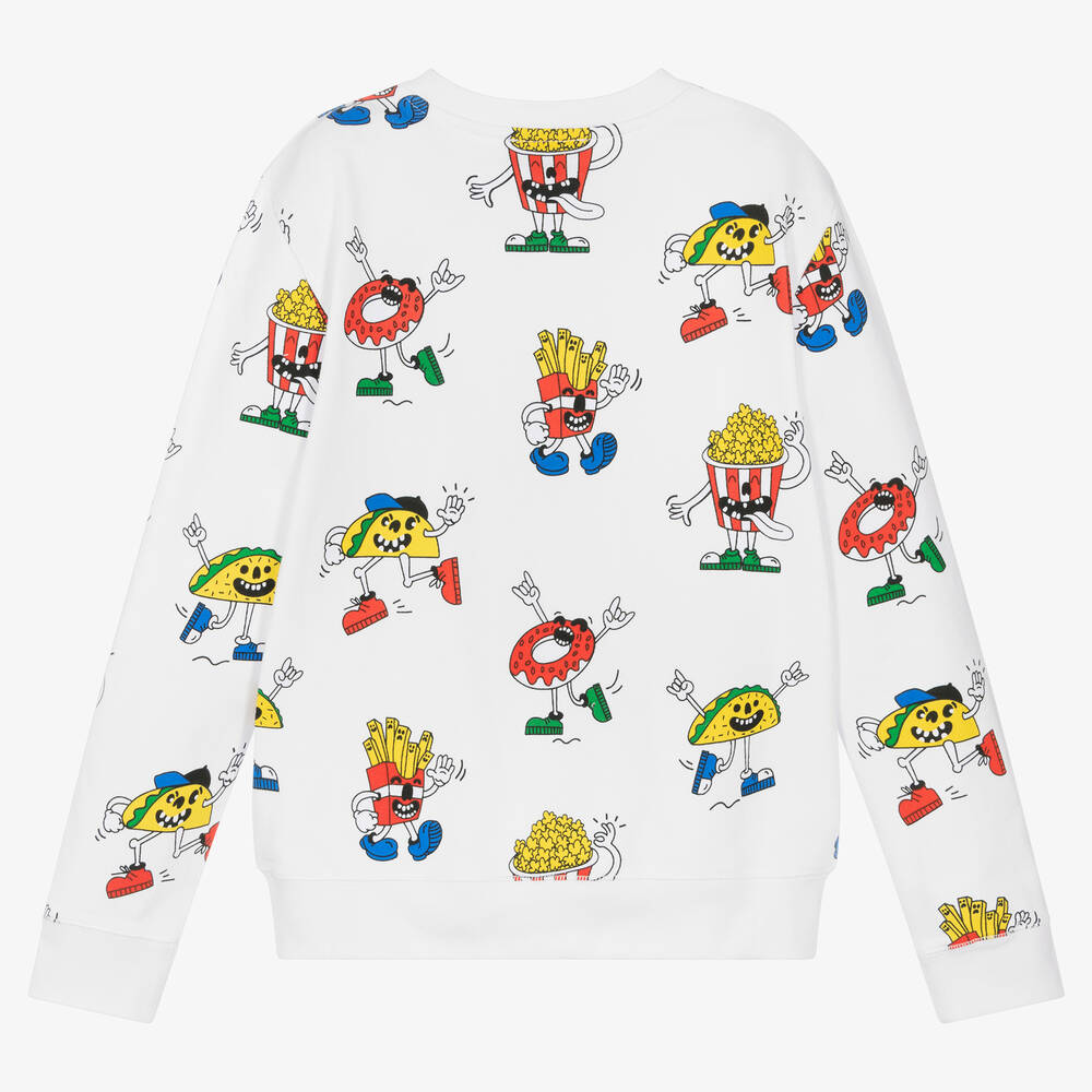 Stella McCartney Kids-Teen Boys White Organic Cotton Sweatshirt | Childrensalon Outlet