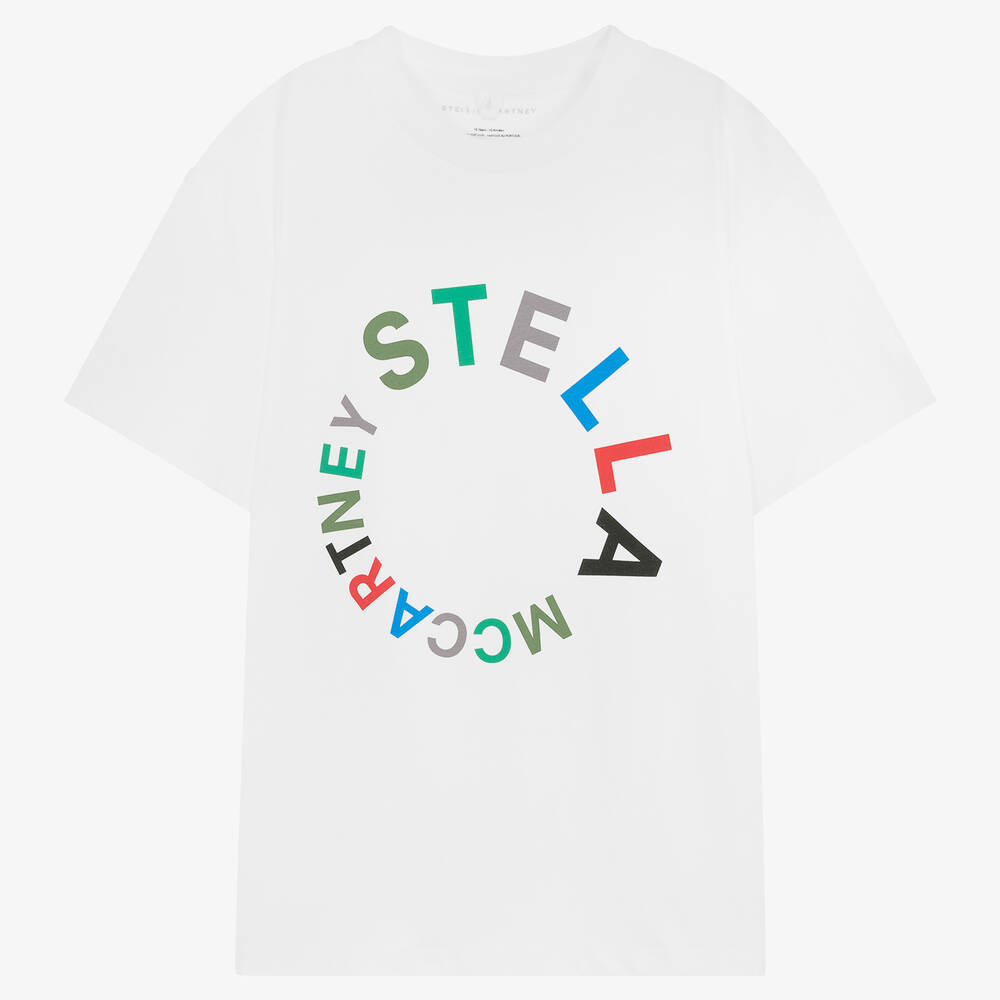Stella McCartney Kids - Teen Boys White Organic Cotton T-Shirt | Childrensalon