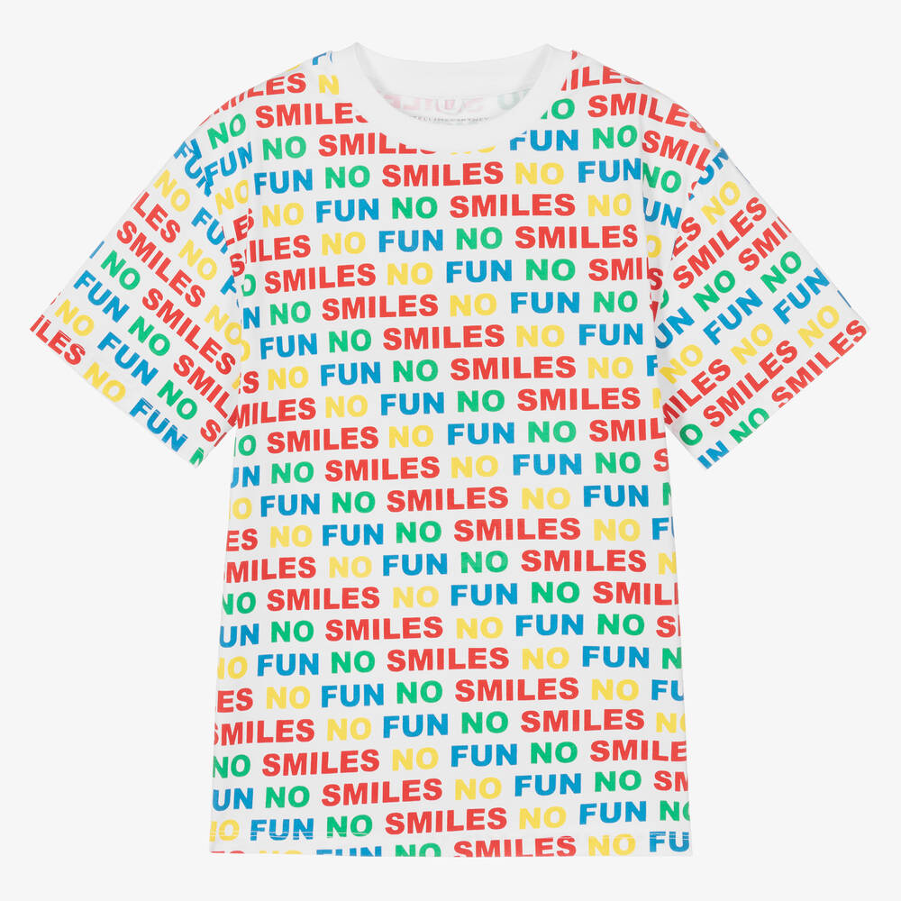 Stella McCartney Kids - Teen Boys White Slogan T-Shirt | Childrensalon