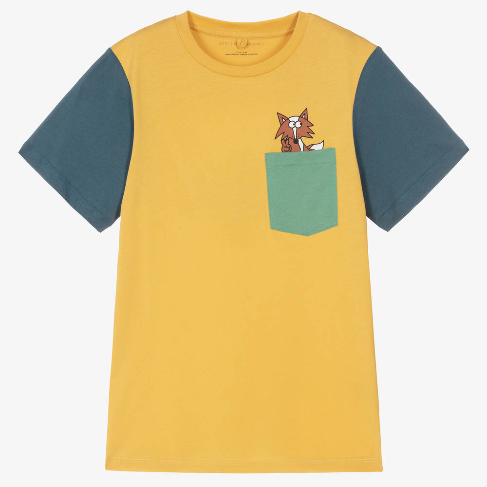 Stella McCartney Kids - Teen Boys Yellow Cotton T-Shirt | Childrensalon