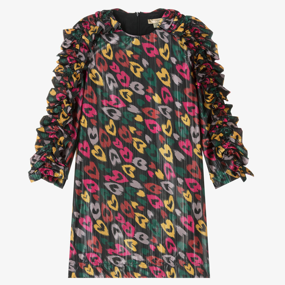 Stella McCartney Kids - Kleid mit abstrakten Herzen Schwarz | Childrensalon