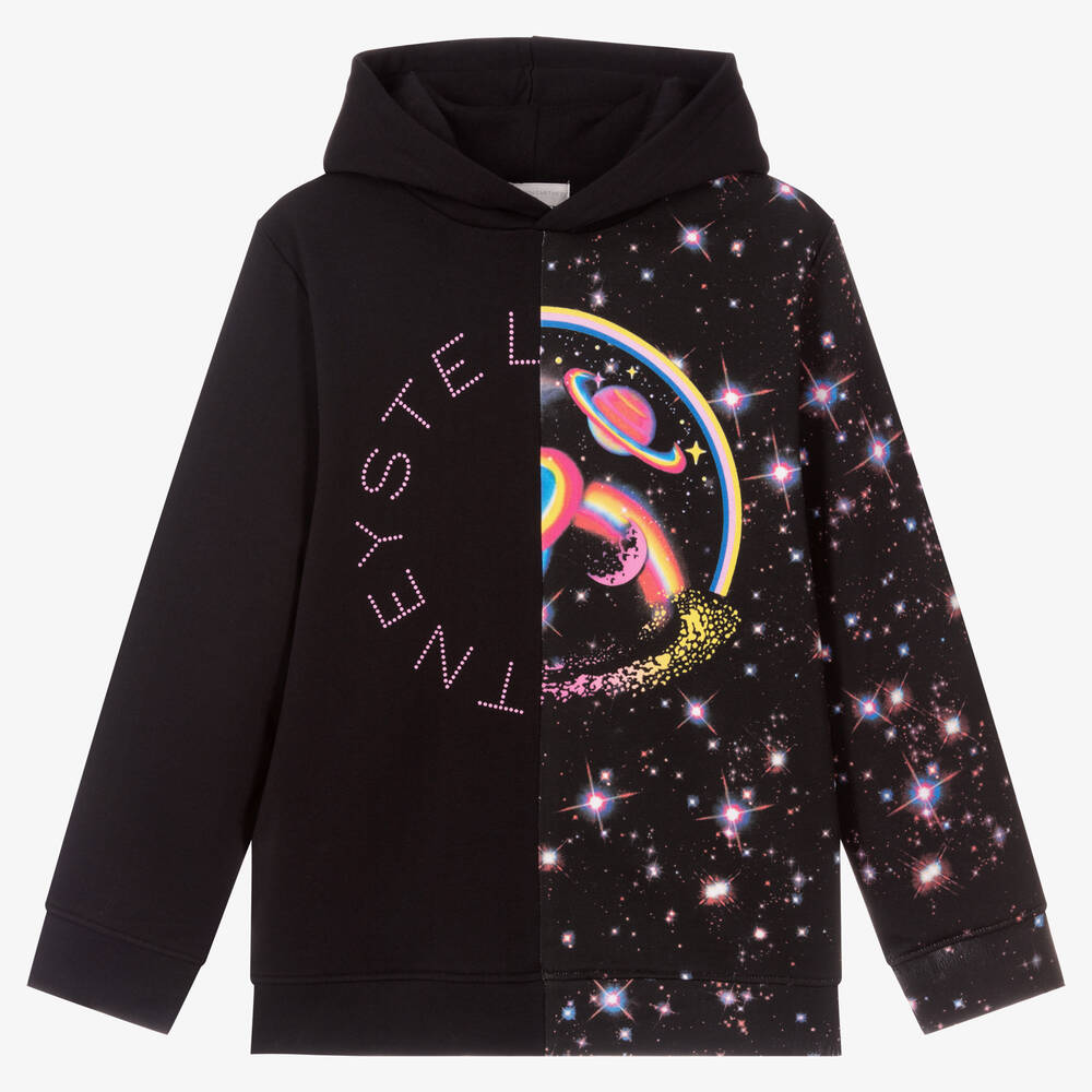 Stella McCartney Kids-Teen Girls Black Cotton Hoodie | Childrensalon Outlet