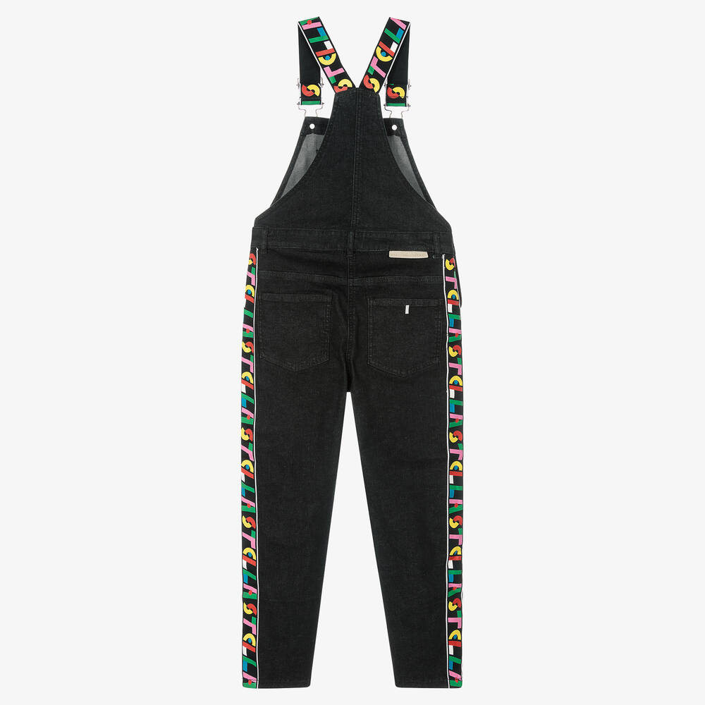 Girls black dungarees deals