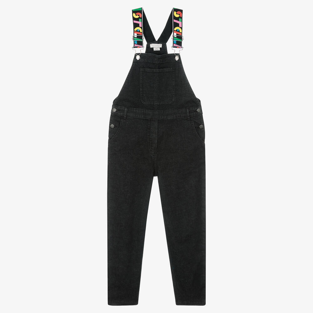 Stella McCartney Kids - Salopette noire en denim ado fille | Childrensalon