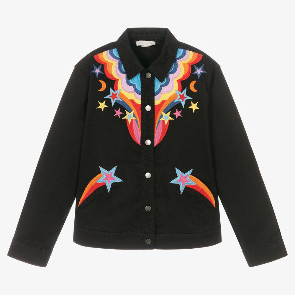 Black denim jacket for kids clearance