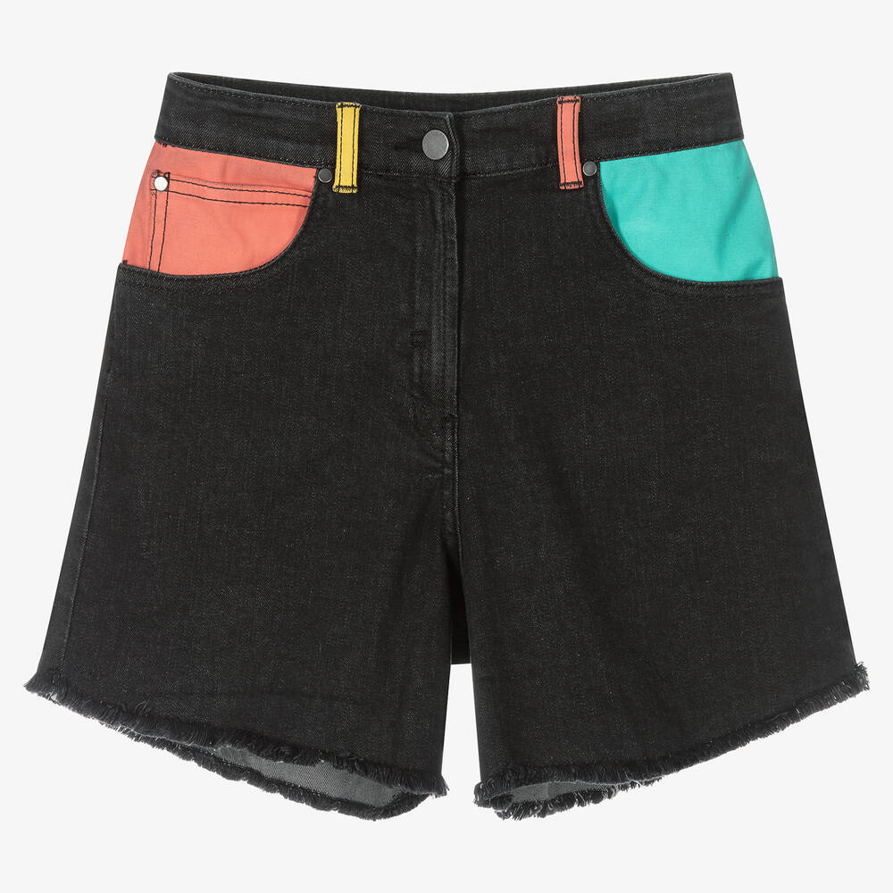 Stella McCartney Kids - Teen Girls Black Denim Shorts | Childrensalon