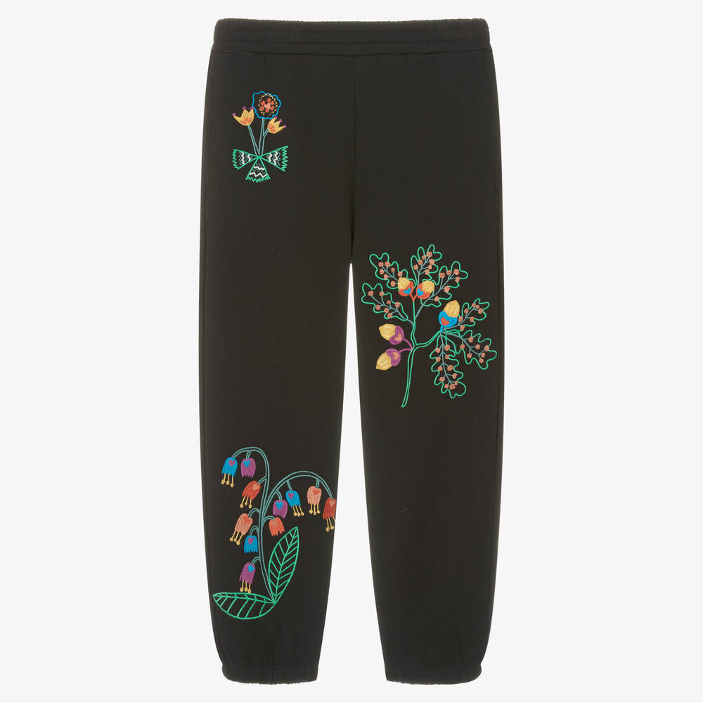 Stella McCartney Kids - Pantalon de survêtement noir brodé | Childrensalon