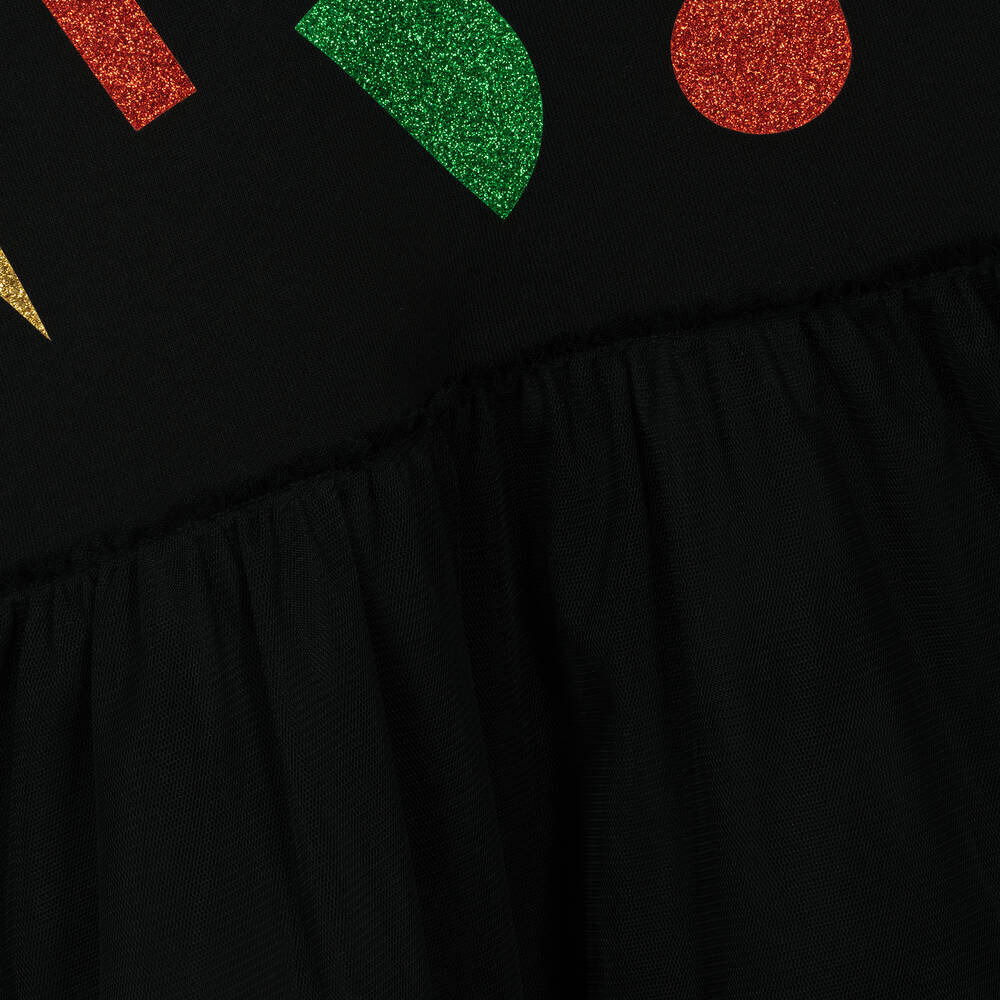Stella McCartney Kids-Teen Girls Black Glitter Shapes Dress | Childrensalon Outlet