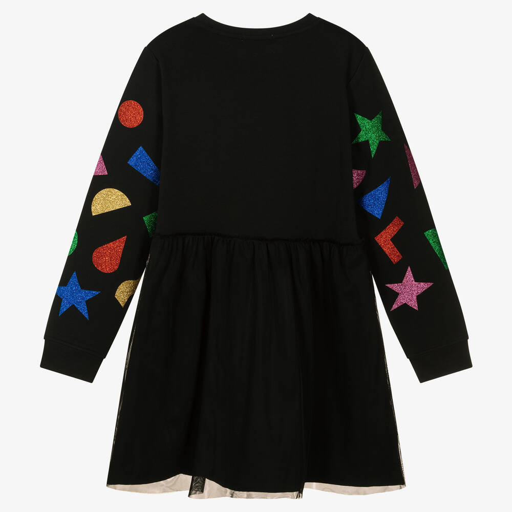 Stella McCartney Kids-Teen Girls Black Glitter Shapes Dress | Childrensalon Outlet