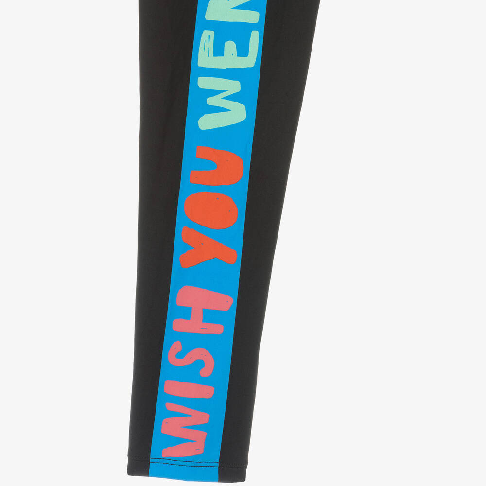 Stella McCartney Kids-Teen Girls Black Graphic Leggings | Childrensalon Outlet