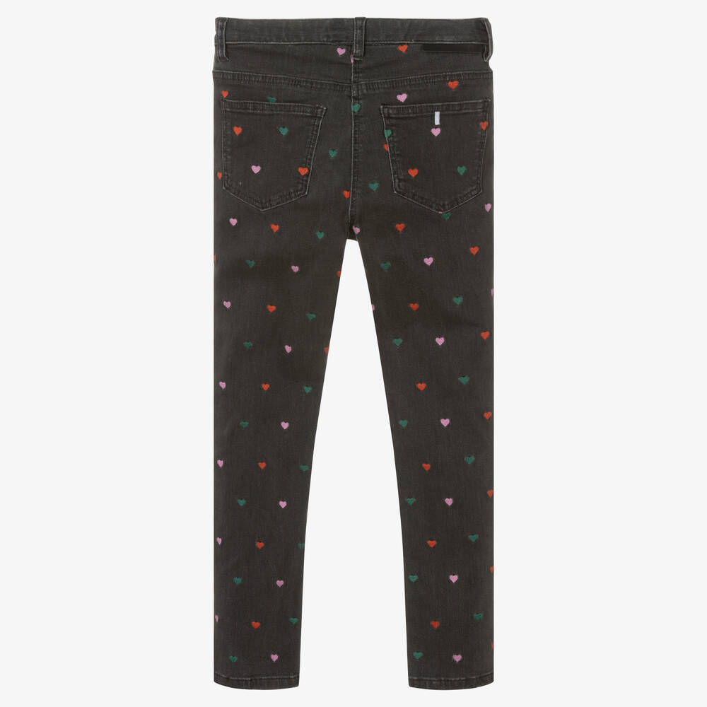 Stella McCartney Kids-Teen Girls Black Hearts Skinny Jeans | Childrensalon Outlet