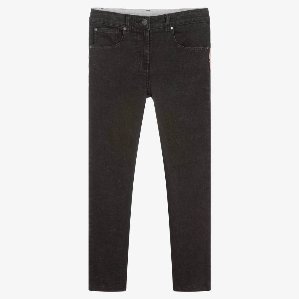 Stella McCartney Kids - Teen Girls Black Logo Skinny Jeans | Childrensalon