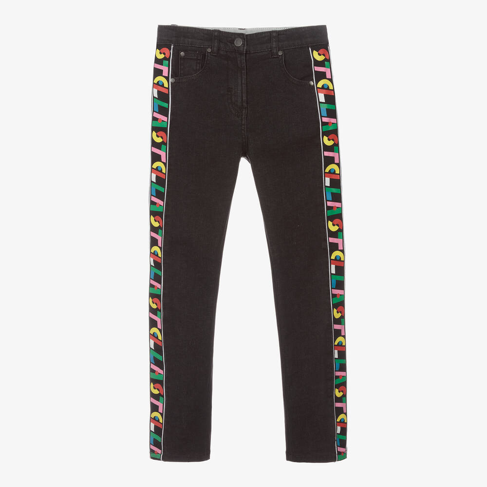 Stella McCartney Kids - Schwarze Teen Jeans mit Streifen | Childrensalon