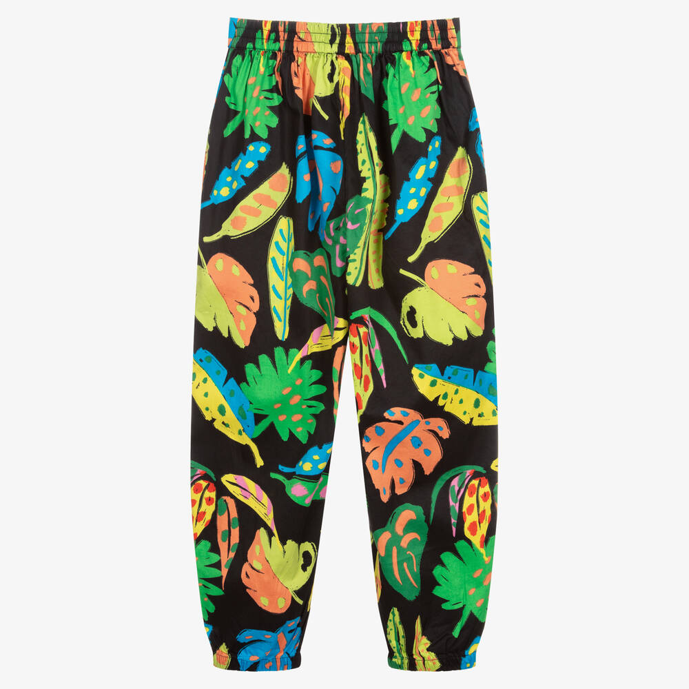 Stella McCartney Kids-Черные брюки с листьями | Childrensalon Outlet