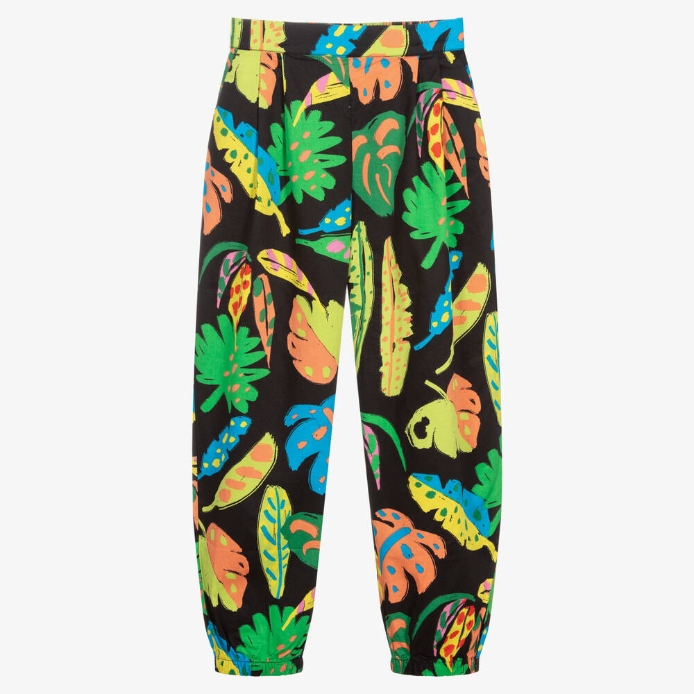 Stella McCartney Kids-Teen Girls Black Palm Print Trousers | Childrensalon Outlet
