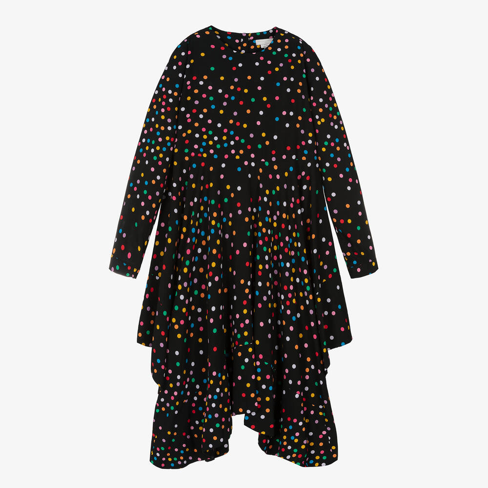 Stella McCartney Kids - Schwarzes Teen Kleid mit Punkten | Childrensalon