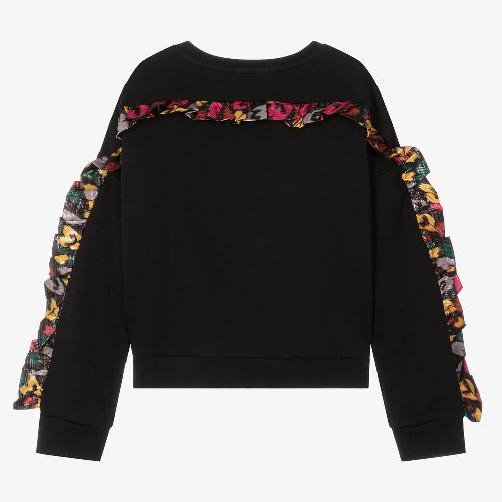 Stella McCartney Kids-Teen Girls Black Smudged Heart Sweatshirt | Childrensalon Outlet