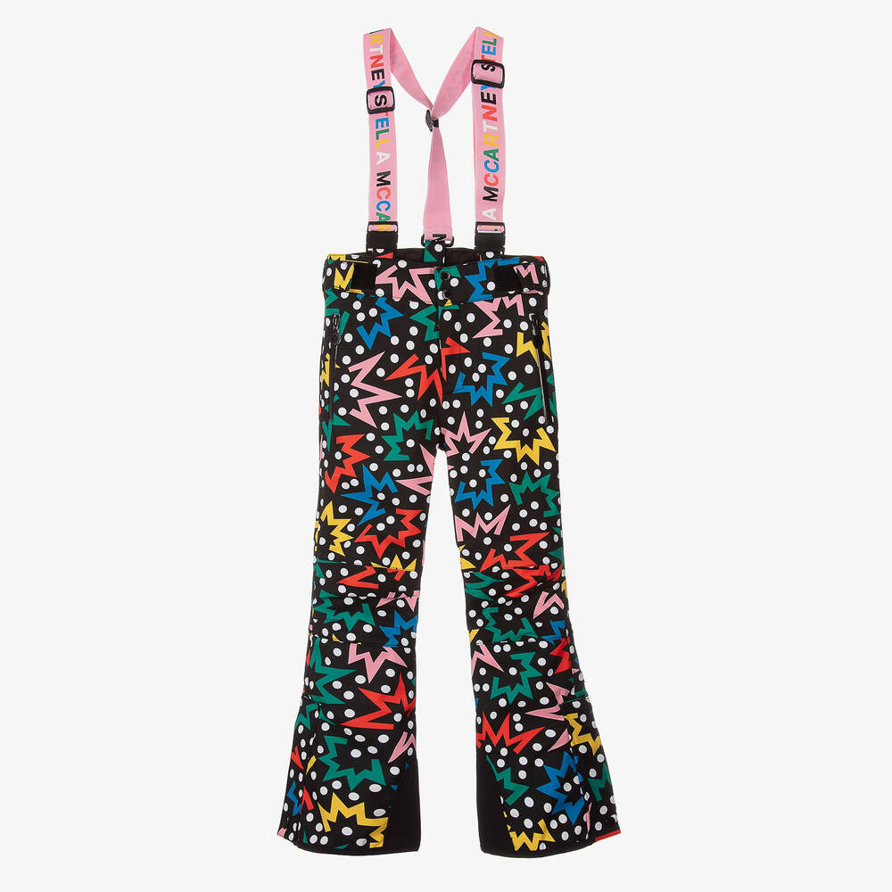 Stella McCartney Kids - Черные лыжные брюки со звездами для подростков | Childrensalon