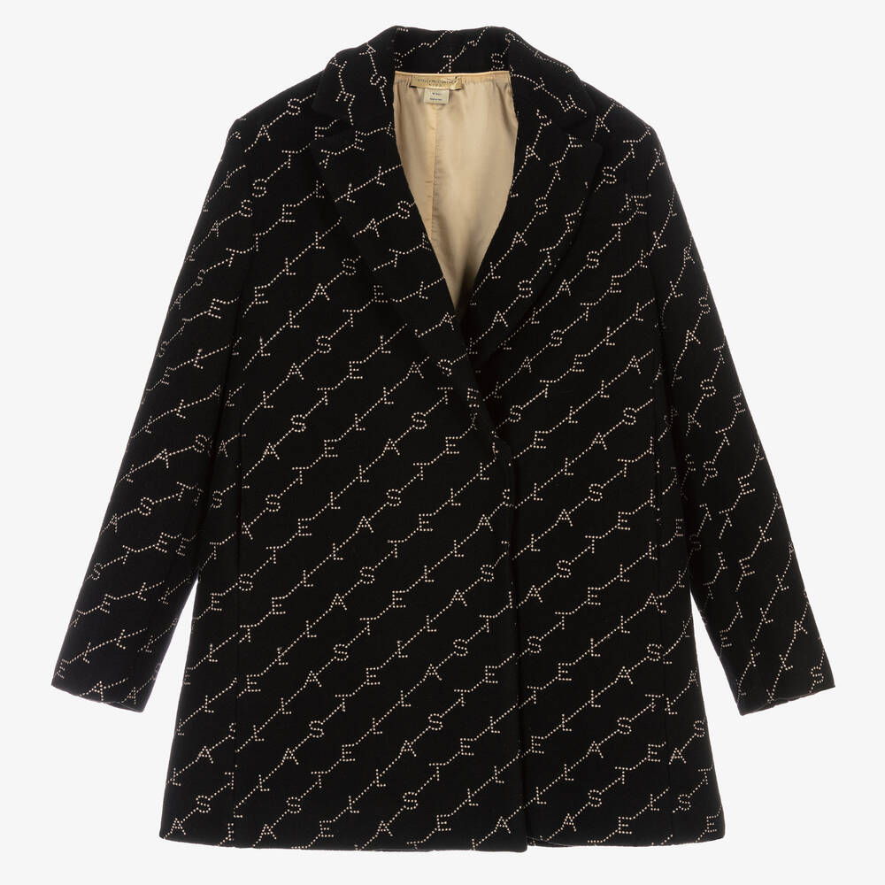 Stella McCartney Kids - Manteau noir laine Ado fille  | Childrensalon