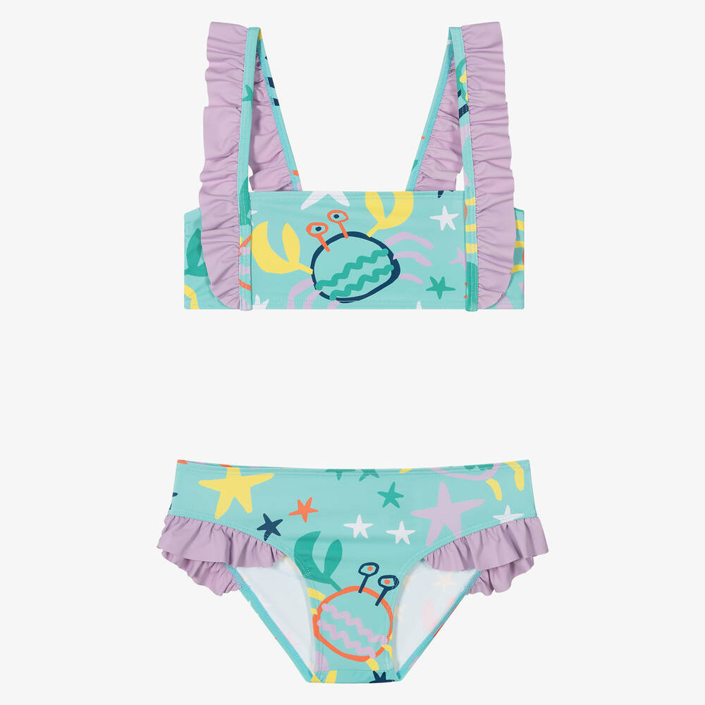 Stella McCartney Kids - Teen Girls Blue Bikini (UPF50+) | Childrensalon