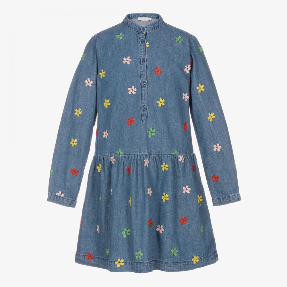 Stella McCartney Kids - Голубое платье из шамбре для подростков | Childrensalon