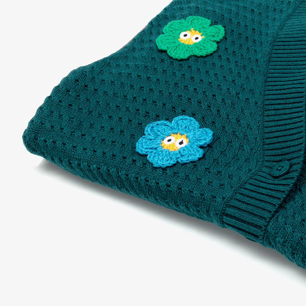 Stella McCartney Kids-Teen Girls Blue Cotton Knit Cardigan | Childrensalon Outlet