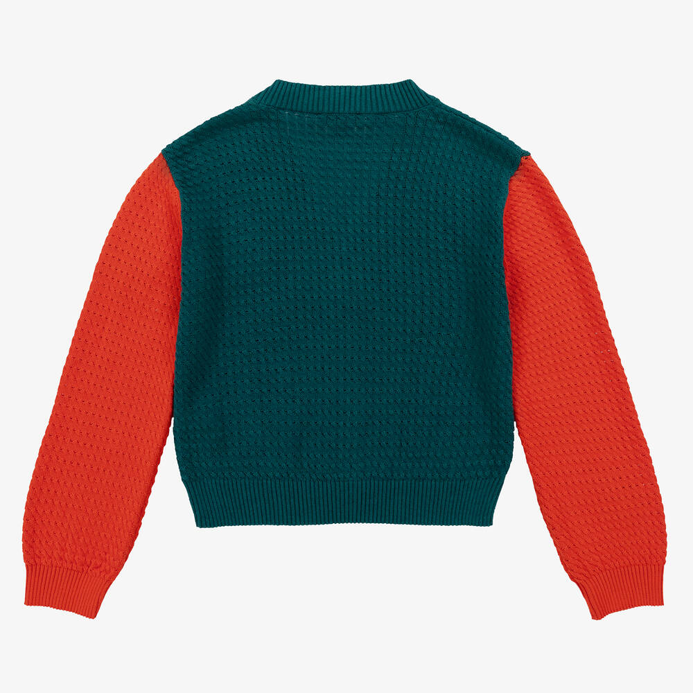 Stella McCartney Kids-Teen Girls Blue Cotton Knit Cardigan | Childrensalon Outlet
