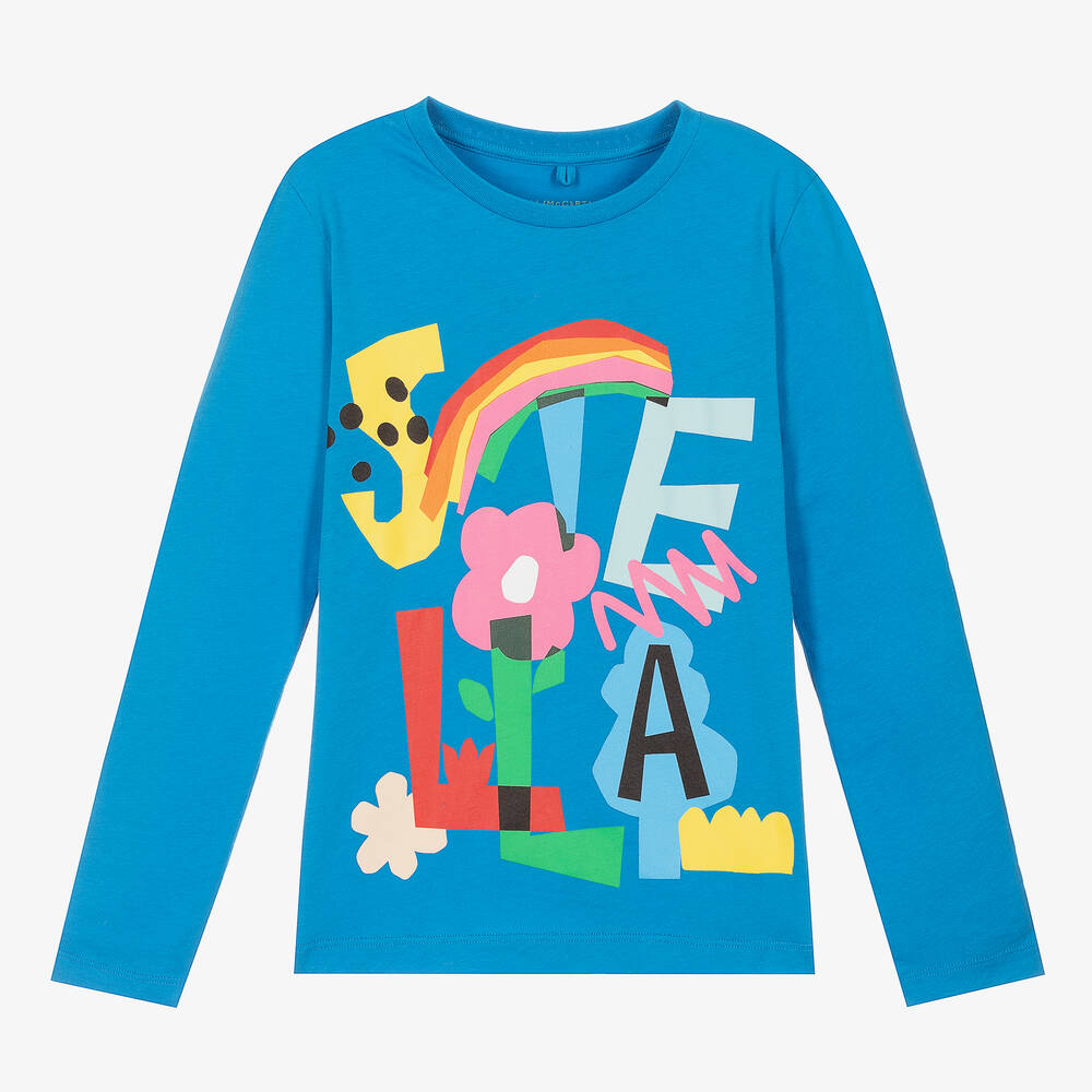 Stella McCartney Kids - Голубой хлопковый топ для девочек-подростков | Childrensalon