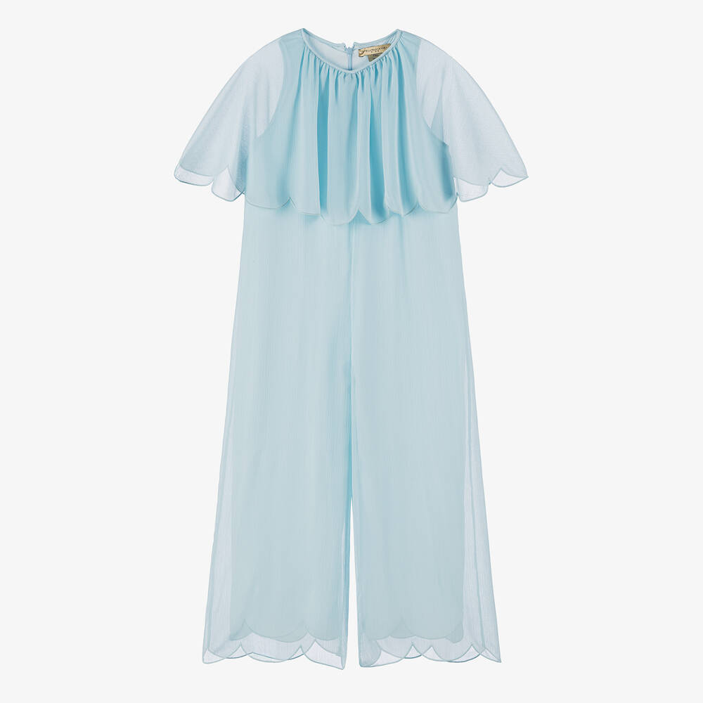 Stella McCartney Kids-Teen Girls Blue Crêpe Chiffon Jumpsuit | Childrensalon Outlet