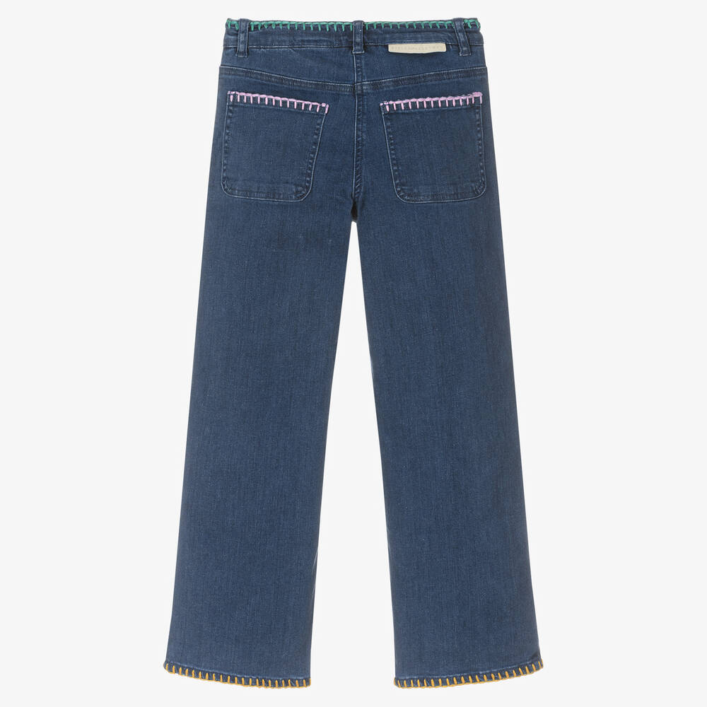 Stella McCartney Kids - Teen Girls Blue Denim Flower Jeans
