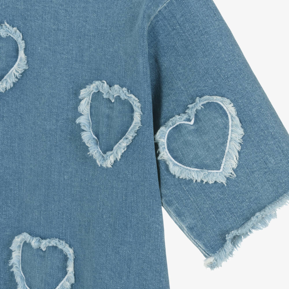 Stella McCartney Kids-Teen Girls Blue Denim Heart Dress | Childrensalon Outlet