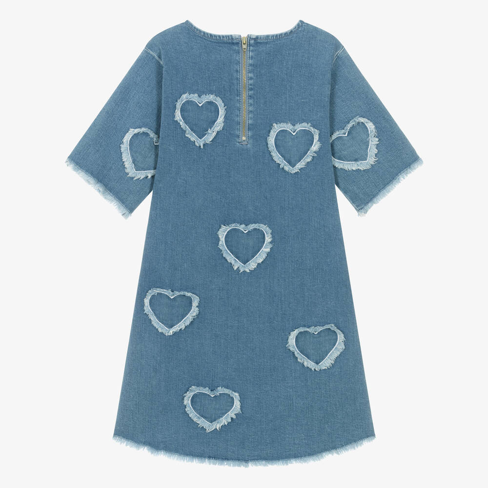 Stella McCartney Kids-Teen Girls Blue Denim Heart Dress | Childrensalon Outlet