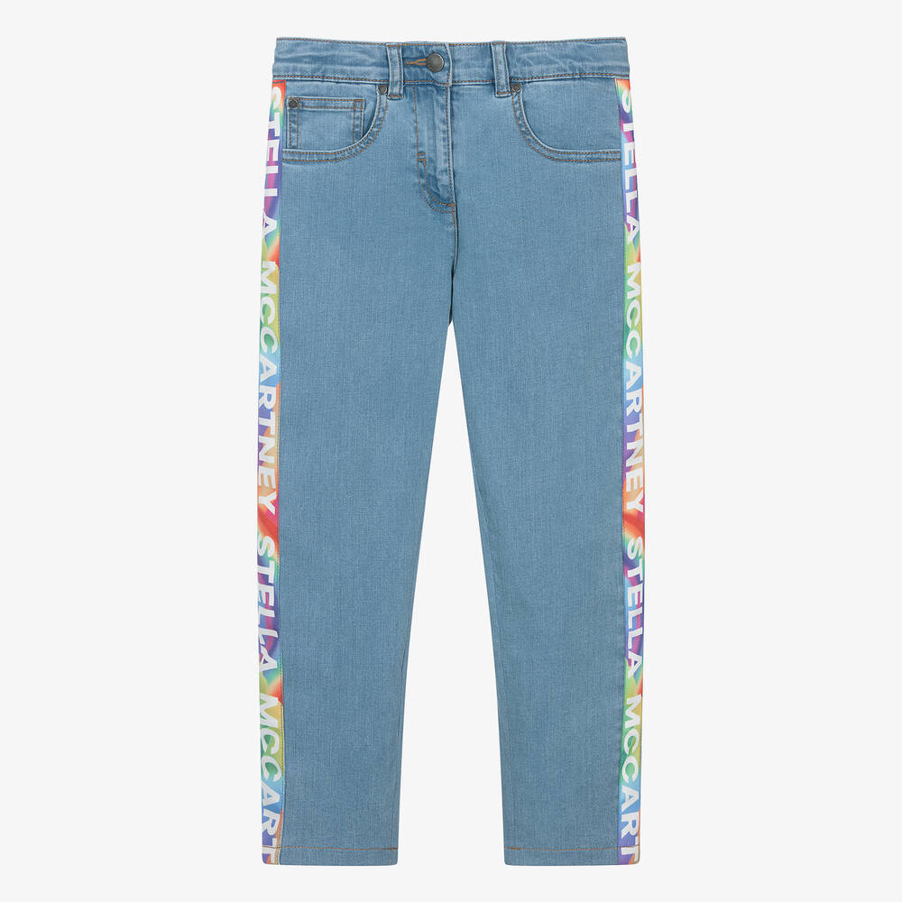 Stella McCartney Kids-جينز سليم-فيت قطن دنيم لون أزرق للمراهقات | Childrensalon Outlet