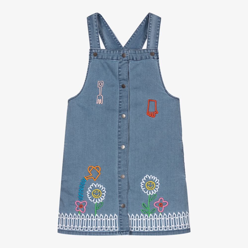 Stella McCartney Kids - Teen Girls Blue Dungaree Dress | Childrensalon