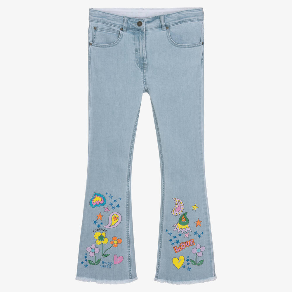 Stella McCartney Kids - Teen Girls Blue Flared Denim Jeans | Childrensalon