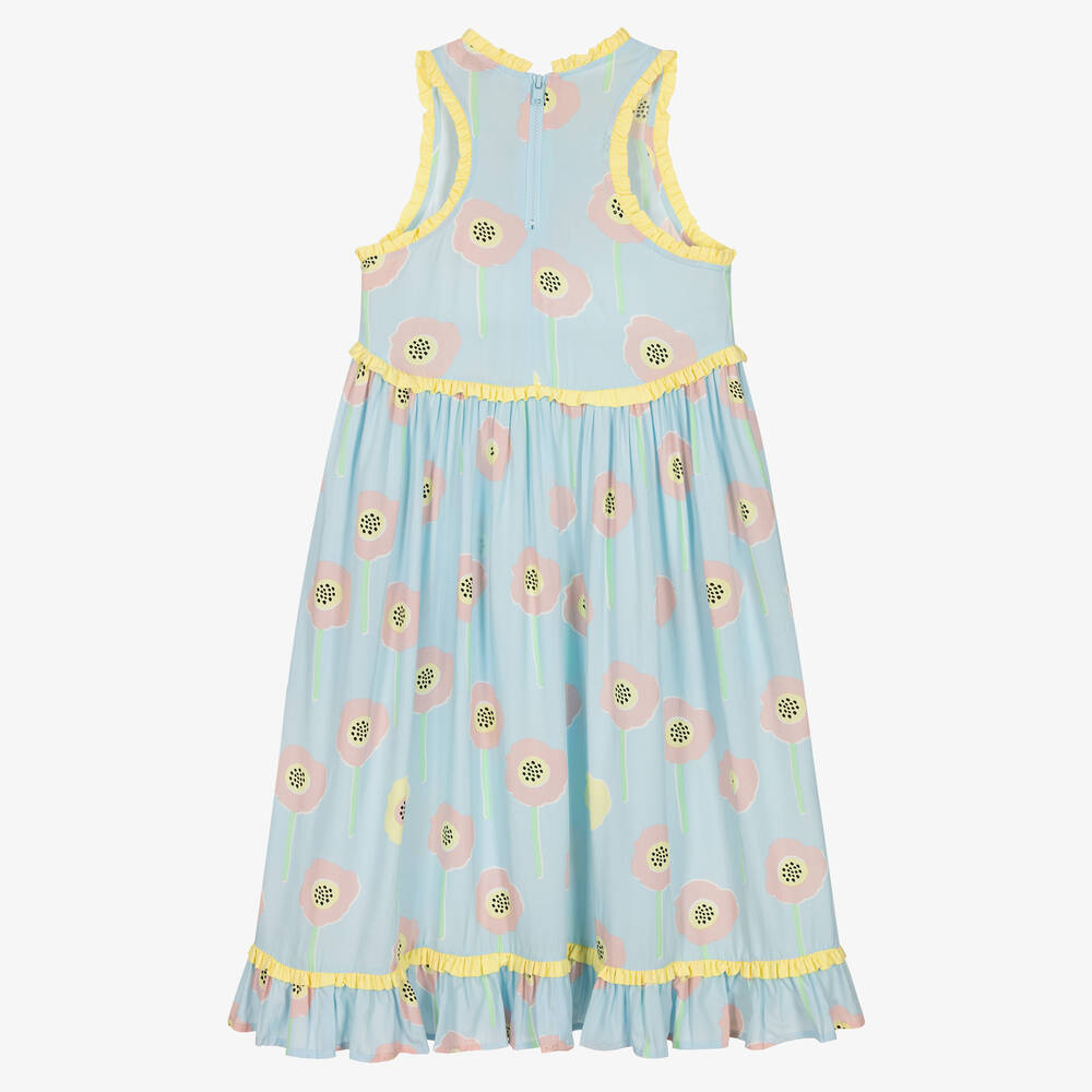 Stella McCartney Kids-Teen Girls Blue Floral Viscose Dress | Childrensalon Outlet