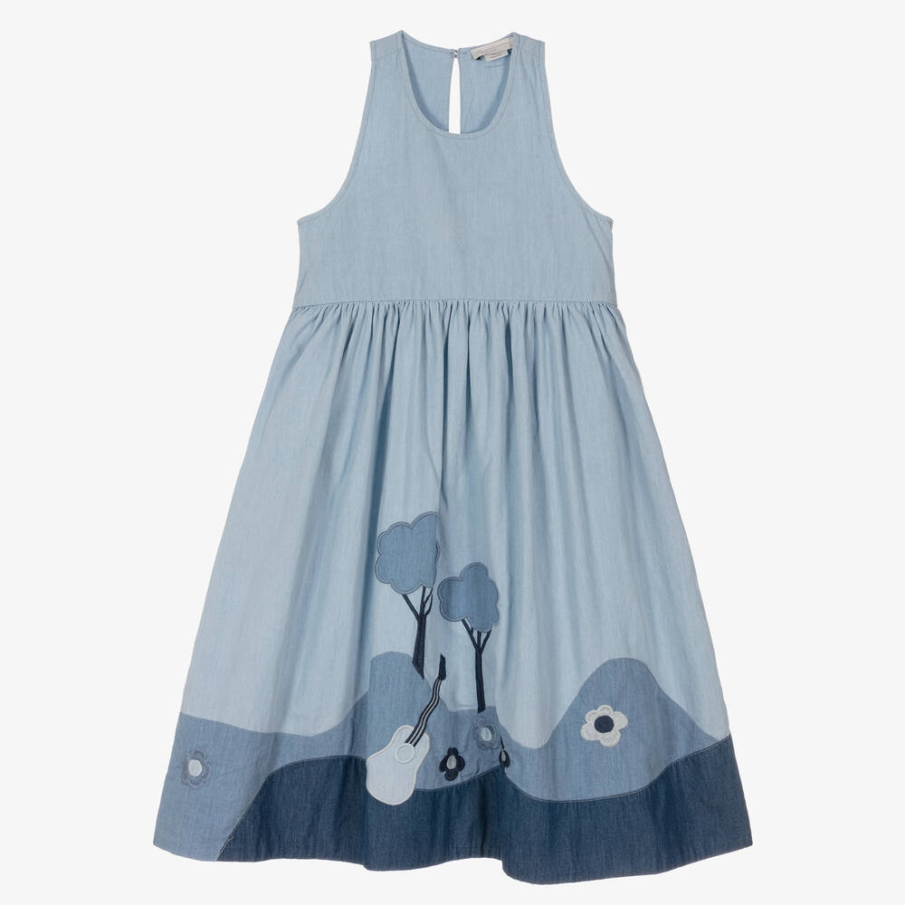 Stella McCartney Kids - Robe bleue en jean bio ado fille | Childrensalon