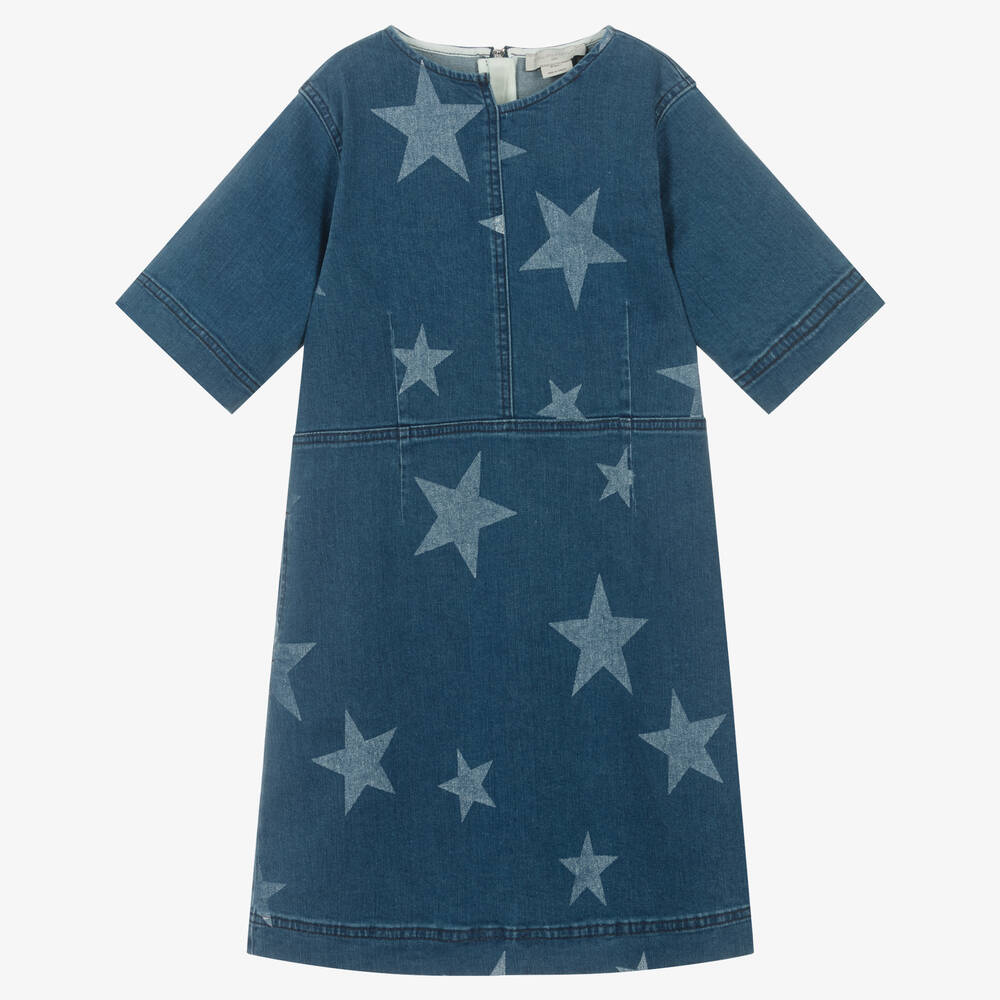 Stella McCartney Kids - Teen Girls Blue Star Print Denim Dress | Childrensalon